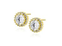 Eleganckie klasyczne pozłacane srebrne kolczyki białe cyrkonie srebro 925 Z1676EG_W