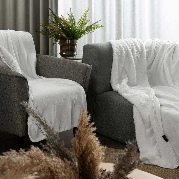 Miękki koc dwustronny TEDY 170X210 biały zdjęcie 7