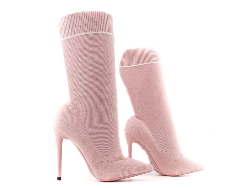 Różowe botki szpilce typu skarpetka 39 zdjęcie 3