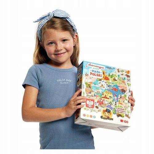 CzuCzu Puzzle Obserwacyjne MAPA POLSKI Układanka Edukacyjna 100 Elementów na Arena.pl