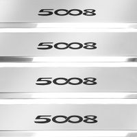 Listwa progowa PEUGEOT 5008 MK2 Stal nierdzewna 304 połysk z czarnymi liter