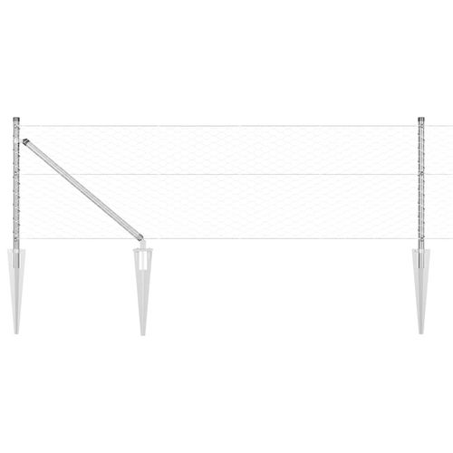 Ogrodzenie z słupkami Srebrny 0.6 x 10 m Stal pokryta PCV na Arena.pl