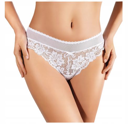 Ewana 061 Delikatne Koronkowe Figi Biały L na Arena.pl