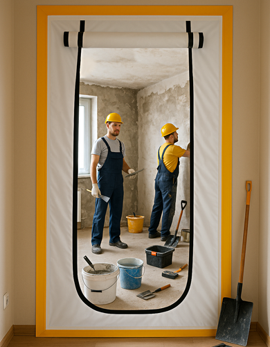 DRZWI REMONTOWE BUDOWLANE KURTYNA PRZECIWPYŁOWA Z ZAMKIEM FOLIA REMONT TAŚMA na Arena.pl