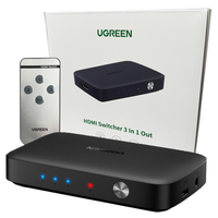 Przełącznik Switch UGREEN CM332 3w1 HDMI 1.4 4K 30 Hz (czarny)