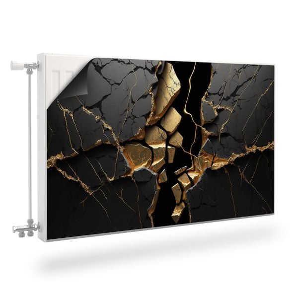 Osłona Magnetyczna Grzejnika Czarny MARMUR Abstrakcja 3D 100cm x 60cm zdjęcie 1
