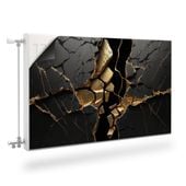 Osłona Magnetyczna Grzejnika Czarny MARMUR Abstrakcja 3D 80cm x 60cm