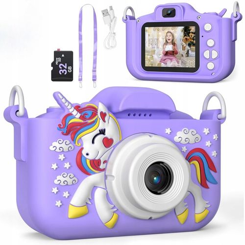 APARAT CYFROWY DLA DZIECI JEDNOROŻEC 48Mpx SELFIE KAMERA+KARTA 32GB MENU PL na Arena.pl