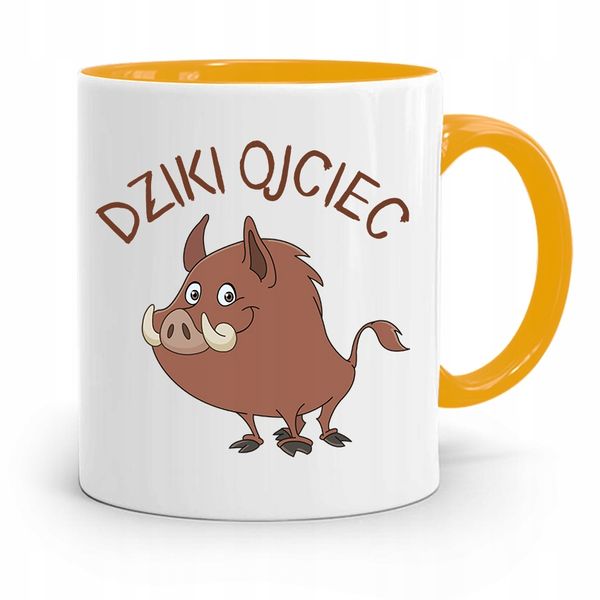 Kubek Żółty Dzień Ojca Dla Taty Dziki Ojciec Z Nadrukiem Ze Zdjęciem zdjęcie 1