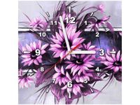 30X30CM ZEGAR SŁONECZNIKI FIOLECIE OBRAZ DREWNO