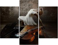 70 90CM OBRAZ 3 ELEM BALERINA TAŃCU ŚCIENNY PŁÓTNO