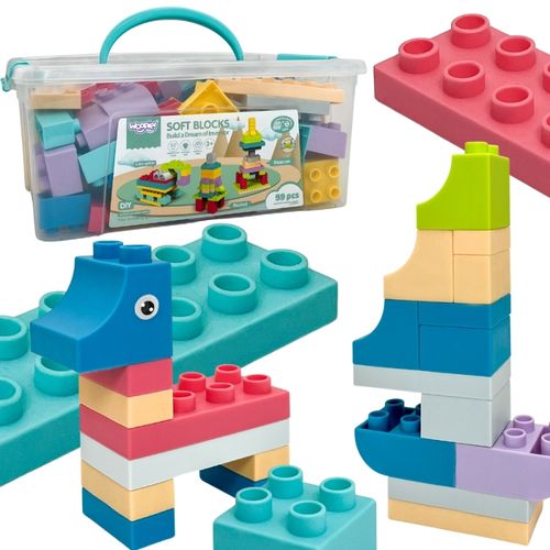 WOOPIE Klocki Soft Blocks Zestaw 99 Elementów w Pudełku na Arena.pl