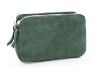 VERA PELLE torebka damska zamszowa listonoszka z łańcuszkiem V171 c.zielona