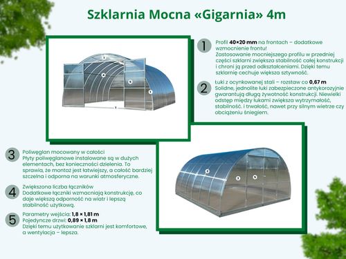 Szklarnia Mocna MAXI 40x20 4x12m 6mm na Arena.pl