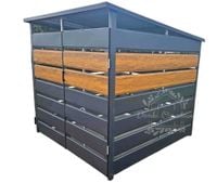 Wiata śmietnikowa 2x2 m antracyt  drewnopodobny spad w tył ID544