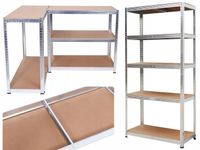 REGAŁ MAGAZYNOWY GARAŻOWY METALOWY WARSZTATOWY OCYNK 2W1 MDF 150cm