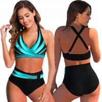 STRÓJ KĄPIELOWY DWUCZĘŚCIOWY KOSTIUM PUSH UP BIKINI BOHO WYSOKI STAN XL