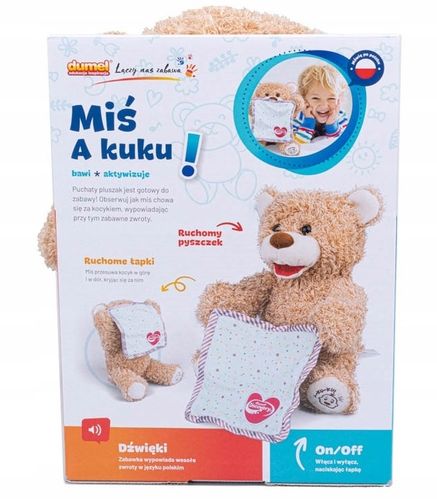 Dumel INTERAKTYWNY MIŚ ZABAWA w A-kuku PLUSZAK RUSZA buzią i łapkami MÓWI na Arena.pl