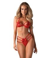 czerwony komplet bielizny giftella l/xl obsessive