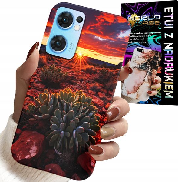 ETUI DO OPPO RENO7 5G - MEKSYKAŃSKA PUSTYNIA WIDOKI CASE + SZKŁO zdjęcie 1
