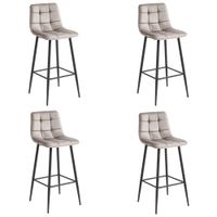 Hoker do kuchni ARCETO tapicerowany ciemny beż krzesło bar wyspa x4