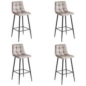 Hoker do kuchni ARCETO tapicerowany ciemny beż krzesło bar wyspa x4