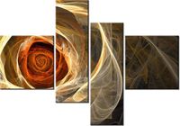 130CM 90 OBRAZ 4 ELEM RÓŻA KTALNA ŚCIENNY