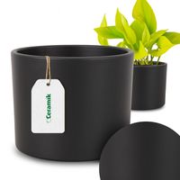 DONICA DONICZKA CERAMICZNA CZARNA OSŁONKA DO KWIATÓW ROŚLIN 19CM