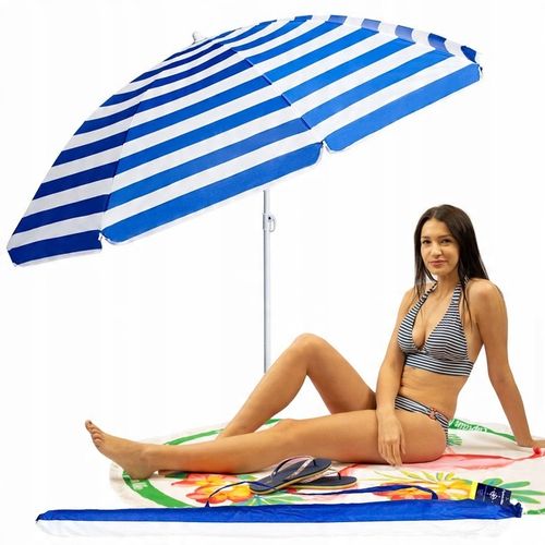 Parasol Plażowy Ogrodowy Łamany Filtr UV 50 + Pokrowiec Captain Mike na Arena.pl