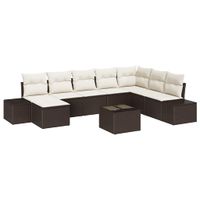 Zestaw Sof na Ogród 9 pcs 319 x 209 x 85 cm Polirattan