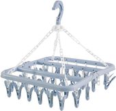 SteelFever Składany Wieszak na Ubrania 32 Klipsy Niebieski