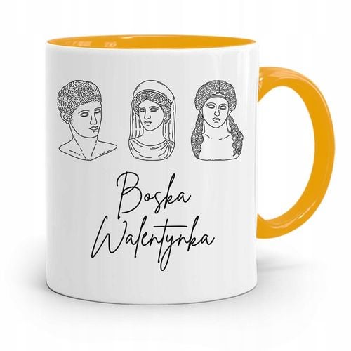 Kubek Żółty Na Walentynki Boska Walentynka Prezent Z Nadrukiem Ze Zdjęciem na Arena.pl