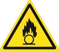 Znak Ostrzeżenie substancje utleniające grawerowana 10x10cm