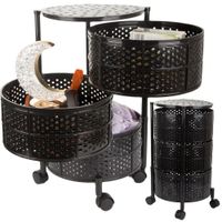 PÓŁKA KUCHENNA SZAFKA NA KÓŁKACH REGAŁ MOBILNA WÓZEK STOLIK 3 POZIOMY KOSZ