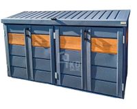 Zabudowa koszy na śmieci wiata obudowa kubłów 235x65x110 cm 4x120L  TKD350