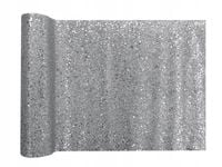 Bieżnik brokatowy srebrny ozdobny 28x300cm