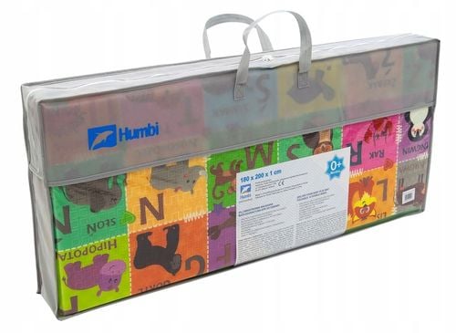 DUŻA MATA PIANKOWA SKŁADANA EDUKACYJNA DWUSTRONNA 180X200CM POLSKI ALFABET na Arena.pl