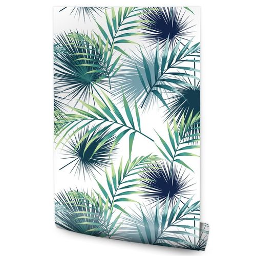 Tapeta Do Jadalni Zielone LIŚCIE Palmowe Natura na Arena.pl