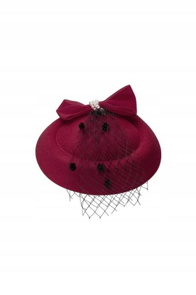 Damski filcowy kapelusz toczek fascynator retro zdjęcie 4