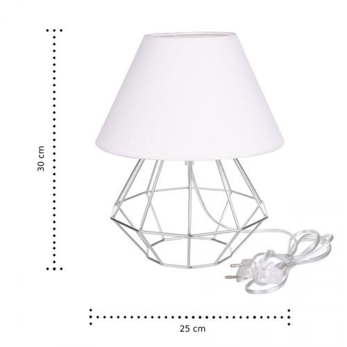 Lampka nocna 1xE27 PATI SILVER/WHITE na Arena.pl