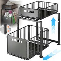 ORGANIZER POD ZLEW WYSUWANY 2 POZIOMY METALOWY REGAŁ KUCHENNY LOFT STABILNY