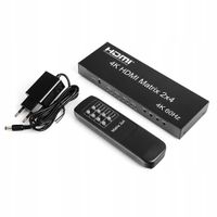 Matrix HDMI 2/4 Spacetronik SPH-M24 V2 4K 60Hz Splitter Rozdzielacz Switch