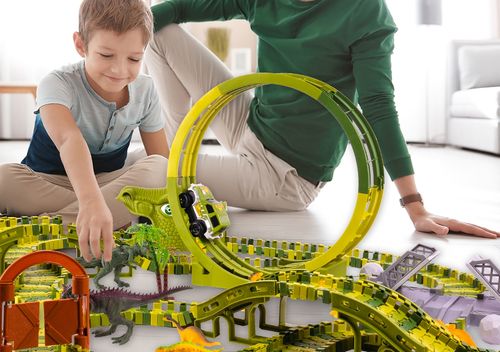 Mega Tor Wyścigowy Dinozaur Park Magic Track 324 elementy na Arena.pl