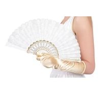 Wachlarz biały elegancki, 23 cm