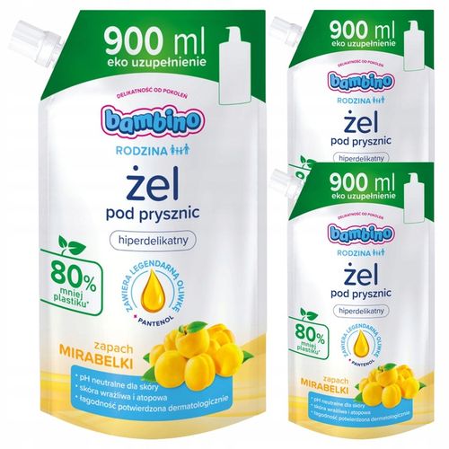 BAMBINO Żel pod prysznic Mirabelka zapas 3x 900ml na Arena.pl