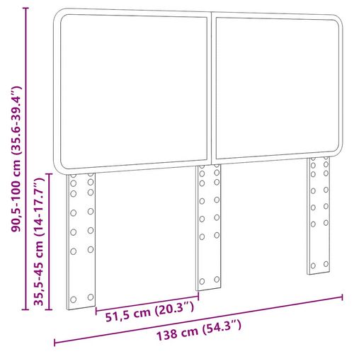 Zagłówek Brązowy dąb 135 cm Materiał drewnopochodny na Arena.pl
