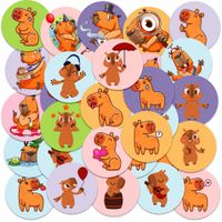 NAKLEJKI NA ZESZYT NALEPKA Z POSTACIAMI KÓŁKO KAPIBARA ZWIERZE WZORY 23EL