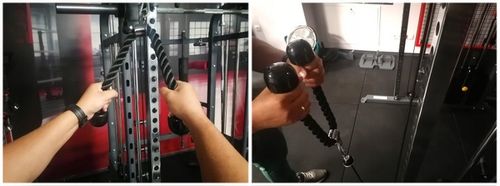 SZNUR UCHWYT DO WYCIĄGU LINA NA TRICEPS MASYWNA I SOLIDNA Z KARABIŃCZYKIEM na Arena.pl