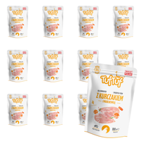 MOKRA KARMA DLA PSA TufTuf SASZETKA MIELONKA KURCZAK MARCHEWKA 12x100G