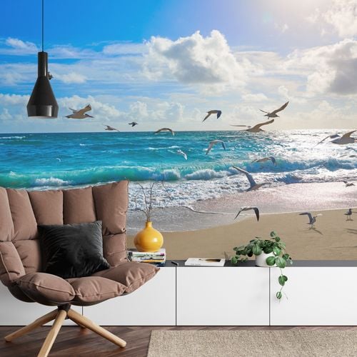 Fototapeta Plaża Morze Fale Flizelina 208x146 na Arena.pl